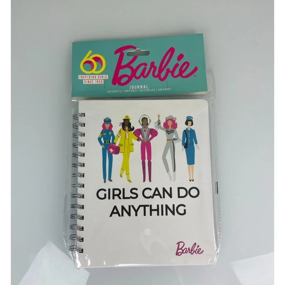 2016 New Sealed Barbie Journal Writing Notebook Girls Can Do Anything Spiral